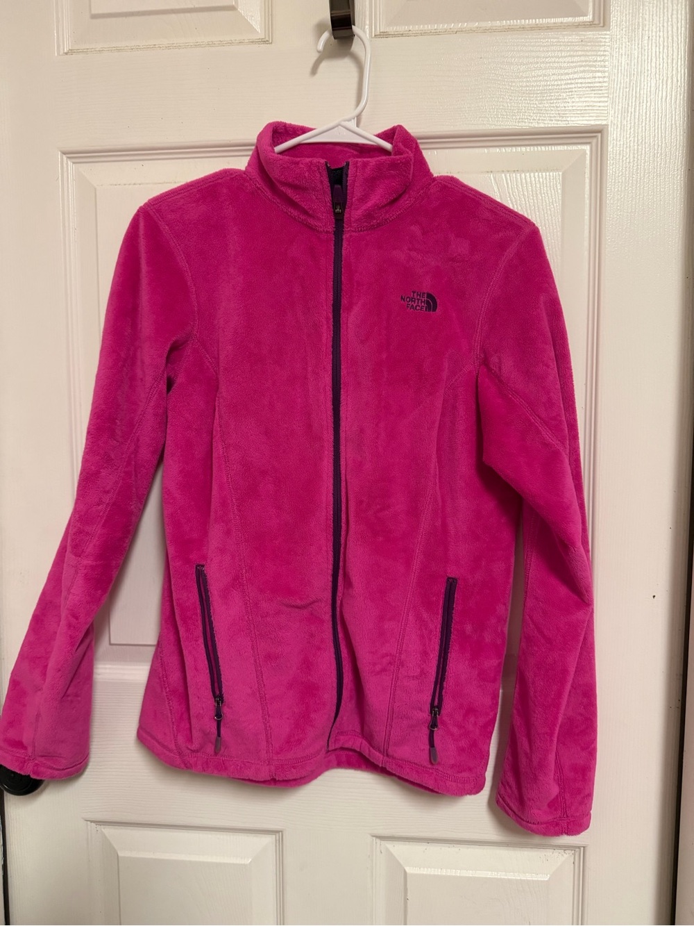 The North Face Women's Bright Pink Teddy Fleece Jacket